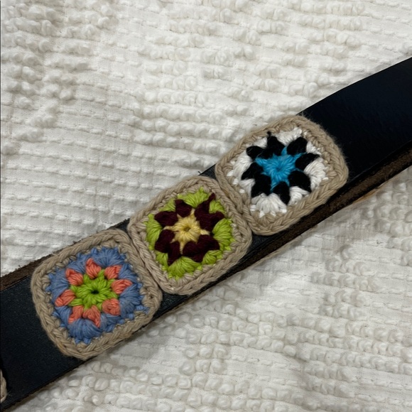 Patricia Nash Multicolor Granny Square Crochet Crossbody/Guitar Strap